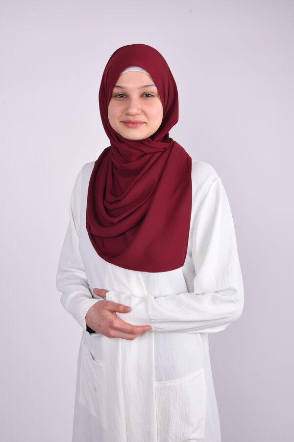 Silk Red Hijab - Image 2