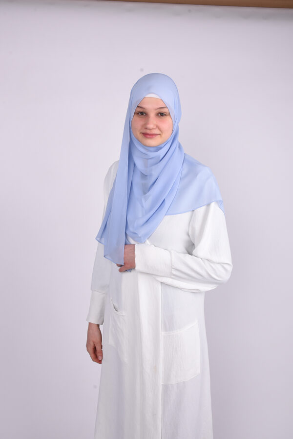 Silk Light Blue Hijab - Image 2