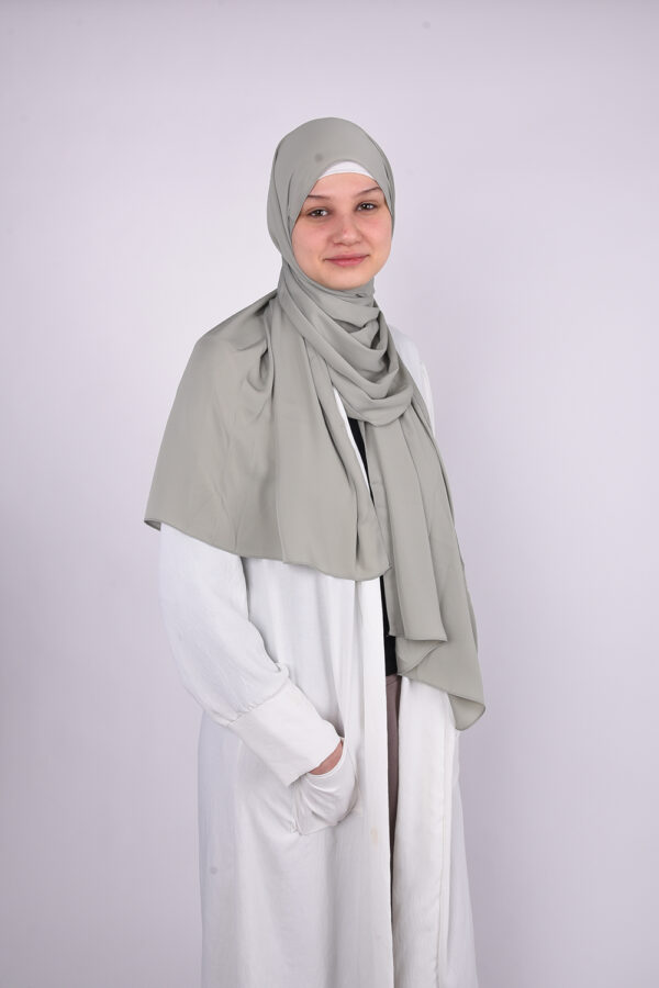 Silk Light Green Hijab - Image 2