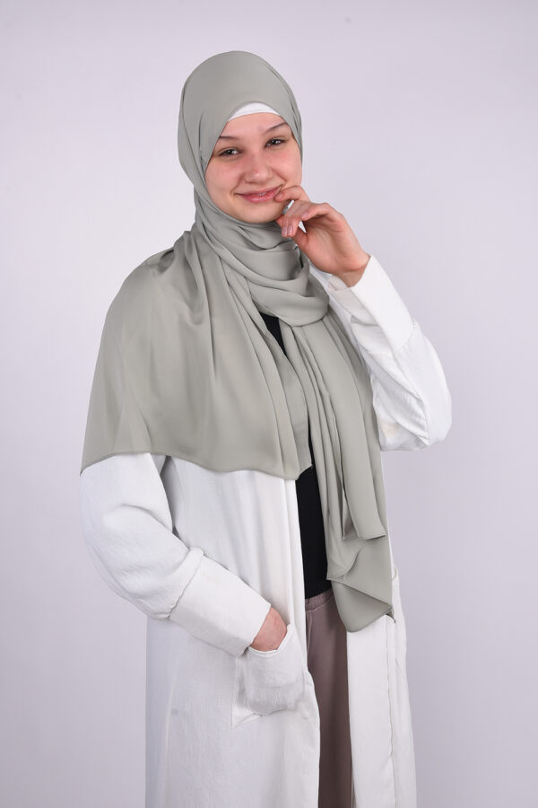 Silk Light Green Hijab - Image 4