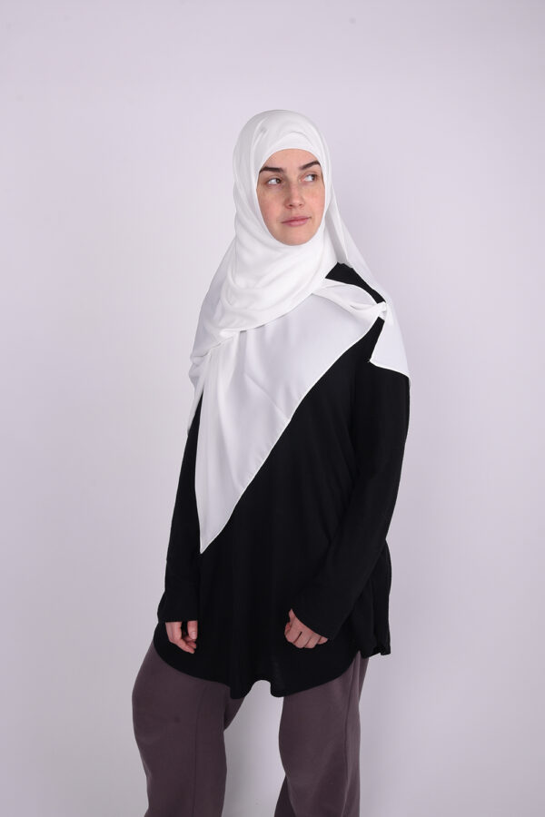 Silk White Hijab