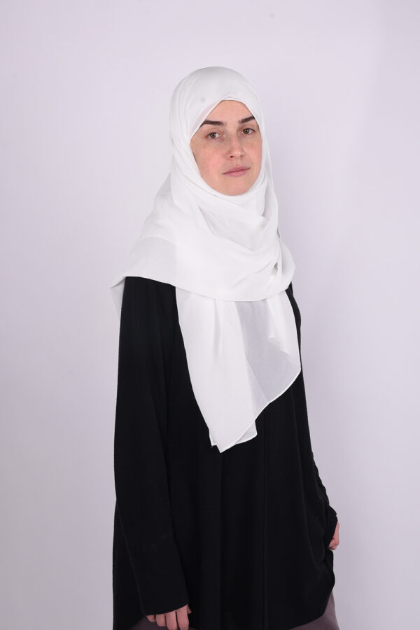 Premium White Chiffong Hijab - Image 5