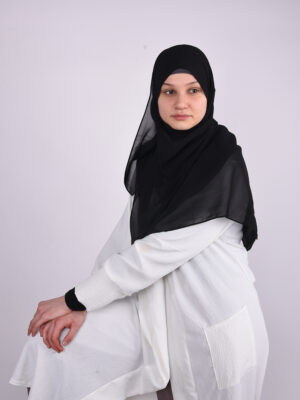 Premium Black Chiffong Hijab