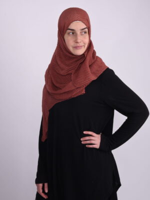 Ribbed Brown Hijab