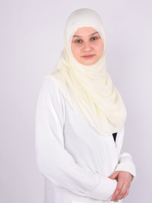 Ribbed White Hijab