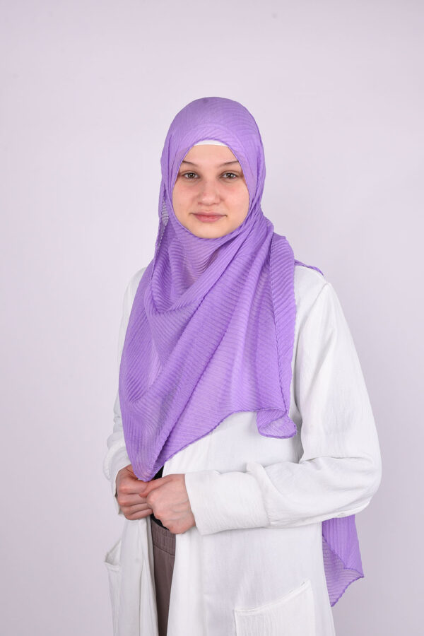 Ribbed Pink Hijab - Image 2