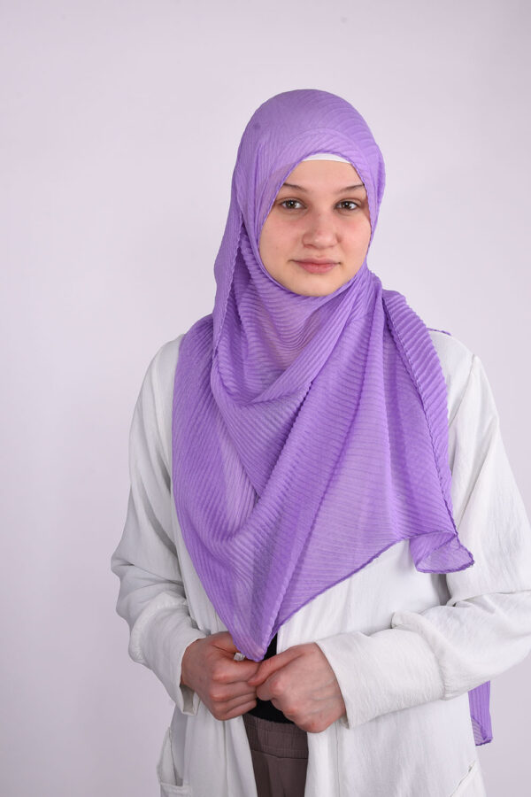 Ribbed Pink Hijab - Image 3