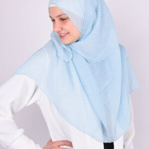 Ribbed Light Blue Hijab