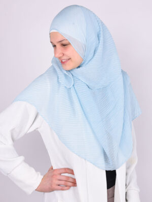 Ribbed Light Blue Hijab