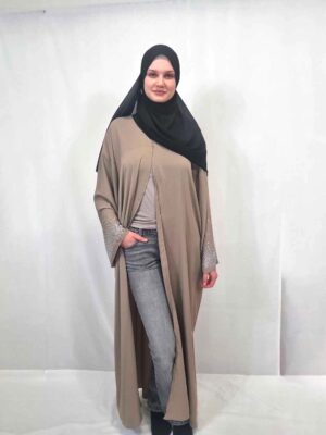 Open Beige Abaya