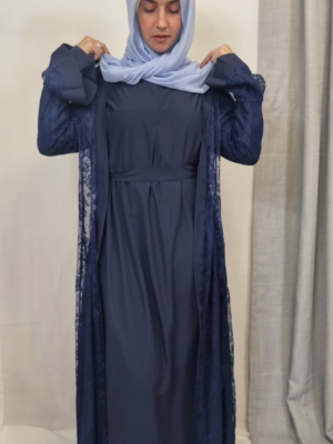 Blue Two Piece Abaya