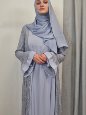 Gray Two Piece Abaya