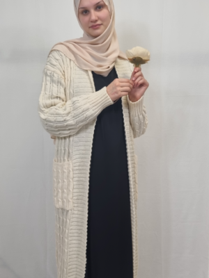 Stilysh Lång White Cardigan