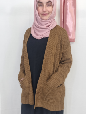 Stilysh Short Khaki Cardigan