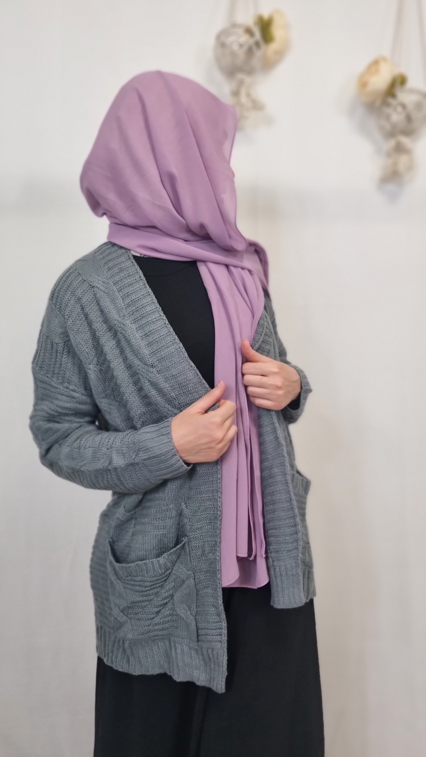 Stilysh Short Gray Cardigan - Image 4